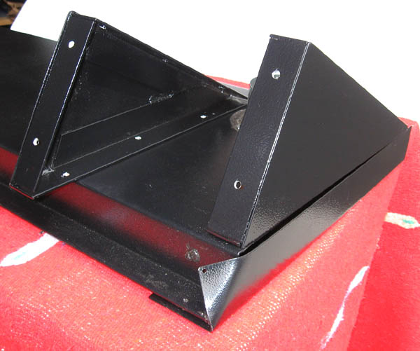 Dual angled panel back supports--one mounted on panel, the other sits on back of panel