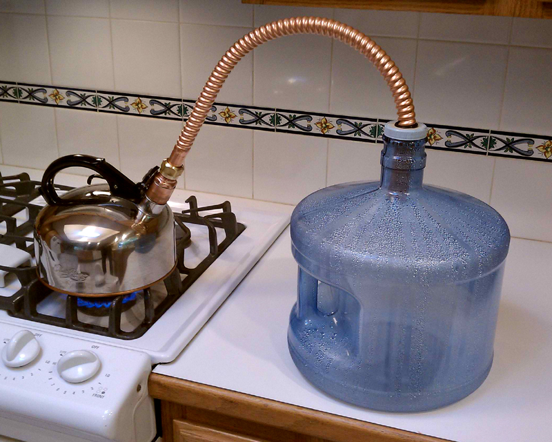 New design Stovetop home water distiller prototype from ClearDome Solar Thermal, available now